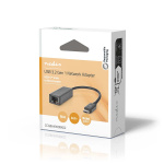 Nedis USB-netværksadapter | USB 3.2 Gen 1 | 2.5 Gbps | USB-C™ Han | RJ45 Hun | 0.20 m | Runde | Nikkelplateret | Tinkobber | Sort | Box