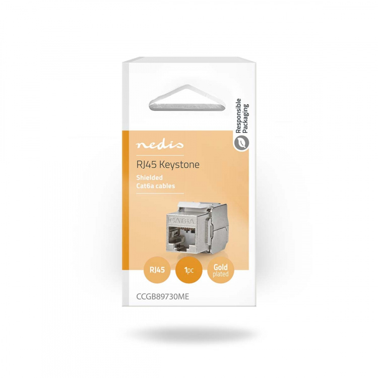 Nedis Keystone | CAT6a | RJ45 Hun | S/FTP | Metal | Box
