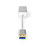 Nedis USB-netværksadapter | USB 3.2 Gen 1 | 1 Gbps | USB-A Han | RJ45 Hun | 0.20 m | Runde | Guldplateret | Kobber | Sølv | Cover Window Box Nedis USB-netværksadapter | USB 3.2 Gen 1 | 1 Gbps | USB-A Han | RJ45 Hun | 0.20 m | Runde | Guldplateret | Kobber | Sølv | Cover Window Box
