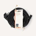 Nedis Strømkabel | Stikprop med sidebens jord – Han | IEC-320-C13 | Vinklet | Lige | Nikkelplateret | 10.0 m | Runde | PVC | Sort | Label