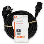 Nedis Strømkabel | Stikprop med sidebens jord – Han | IEC-320-C13 | Vinklet | Lige | Nikkelplateret | 5.00 m | Runde | PVC | Sort | Label