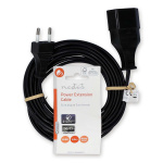 Nedis Power Extension Cable | EUR male | EUR Female| 5.0 m | Round | Black | Envelope