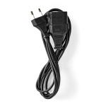 Nedis Power Extension Cable | EUR male | EUR Female| 5.0 m | Round | Black | Envelope