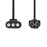 Nedis Strømkabel | Italiensk Han | IEC-320-C5 | Lige | Lige | Nikkelplateret | 2.00 m | Runde | PVC | Sort | Label