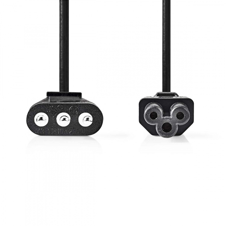 Nedis Strømkabel | Italiensk Han | IEC-320-C5 | Lige | Lige | Nikkelplateret | 2.00 m | Runde | PVC | Sort | Label