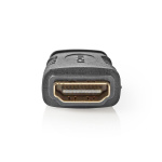 Nedis HDMI™ Adapter | HDMI™ Mini-stik | HDMI ™ -udgang | Guldplateret | Lige | ABS | Sort | 1 stk. | Blister