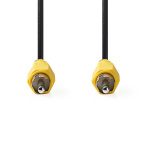 Nedis Composite Video kabel | RCA Hanstik | RCA Hanstik | Nikkelplateret | 480p | 10.0 m | Runde | PVC | Sort | Label