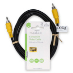 Nedis Composite Video kabel | RCA Hanstik | RCA Hanstik | Nikkelplateret | 480p | 2.00 m | Runde | PVC | Sort | Label