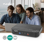 Nedis HDMI ™ Converter | 1x USB-C™ / 2x HDMI™ Input | 1x HDMI™ Output | 1-vejs | 4K@60Hz | 18 Gbps | ABS | Antracit