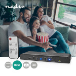 Nedis HDMI ™ Extractor | 2x HDMI™ Input | TosLink Female / 1x 3.5 mm / 1x HDMI™ Output / 2x RCA | Maksimal opløsning: 4K@60Hz | 18 Gbps | Metal | Antracit | Box