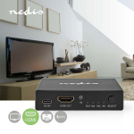 Nedis HDMI ™ switch | 3-Port port(s) | 3x HDMI™ Input | 1x HDMI™ Output | 8K@60Hz | 45 Gbps | Fjernstyret | Aluminium | Antracit