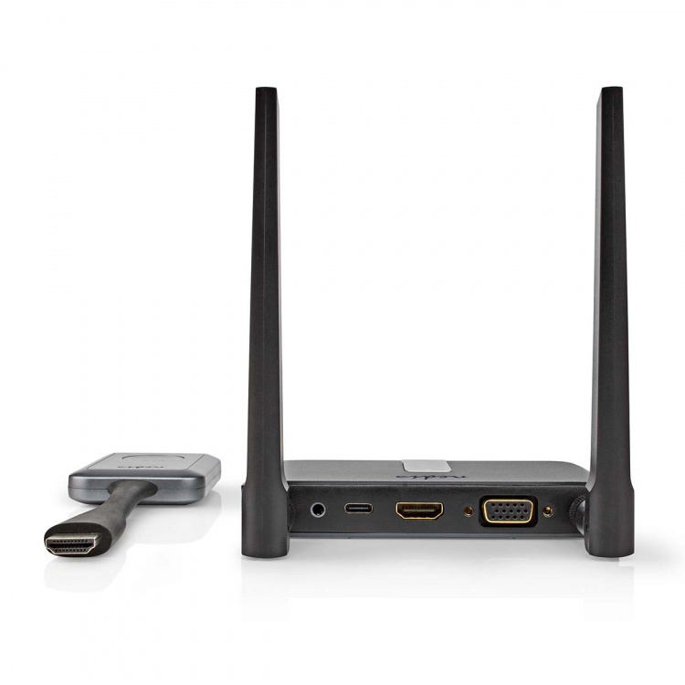 Nedis Trådløs HDMI ™ Transmitter | Wi-Fi | 2400-5000 MHz | 30.0 m (synsfelt) | Maksimal opløsning: Full HD 1080p | 1.65 Gbps | ABS | Grå