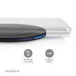 Nedis Trådløs oplader | 5 / 7.5 / 10 / 15 W | 2 A | LED-indikator i brug | Inkluderet kabel | USB Type-A | 1.00 m