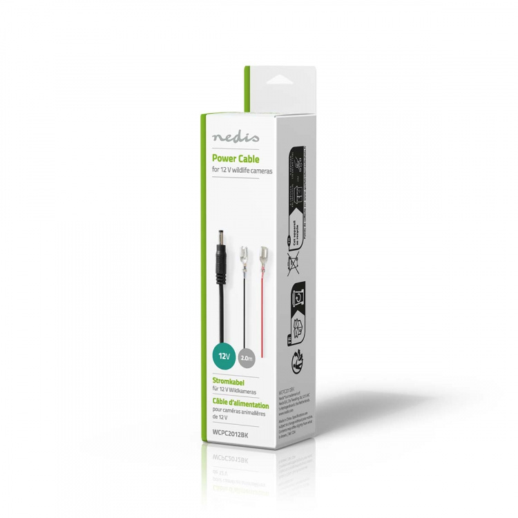 Nedis Strømkabel | DC Hunstik | F1 | Lige | Lige | Kobber | 2.00 m | Runde | PVC | Sort | Gaveæske
