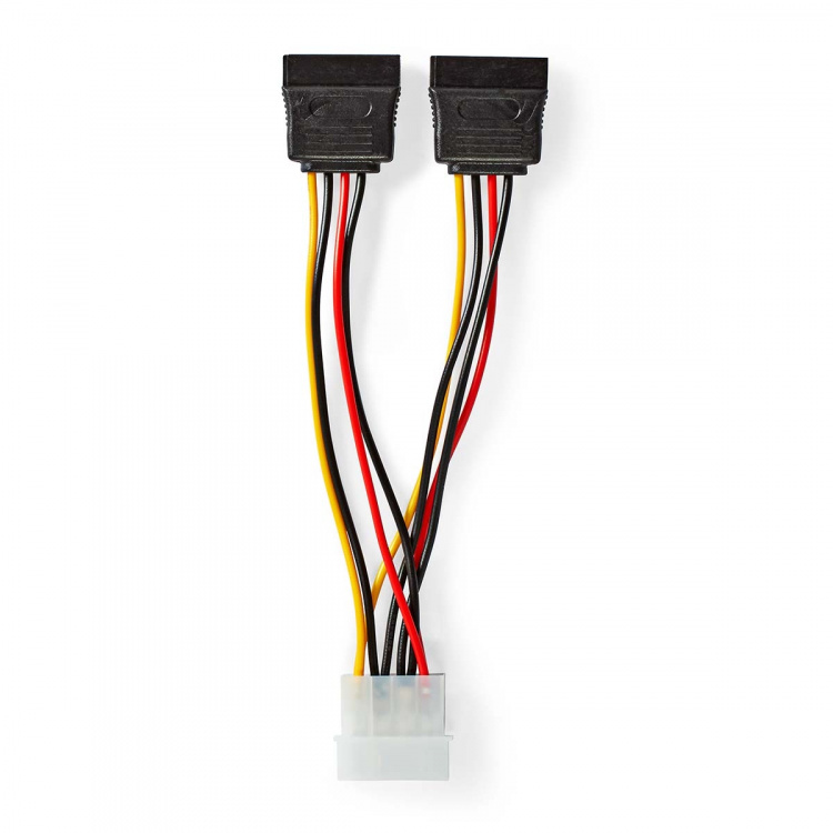 Nedis Intern Strømkabel | Molex Han | 2x SATA 15-Pin Hun | Guldplateret | 0.15 m | Runde | PVC | Flerfarvet | Box