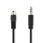 Nedis DIN Audio kabel | DIN 5-Pin Han | 3.5 mm Hanstik | Nikkelplateret | 2.00 m | Runde | PVC | Sort | Label
