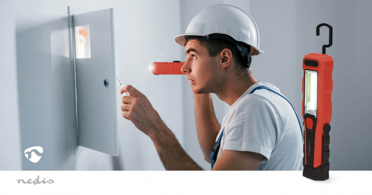 Nedis Arbejdslampe | 4 W | Batteri | 5 V DC | N/A | Opladningsbar | Lysvarighed: 5 h | 300 lm | Lysområde: 20 m