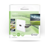 Nedis HDMI™ Vægboks | 1x HDMI™ Female | 4K@60Hz | HDMI ™ -udgang | Sort | 18 Gbps | Guldplateret | Box