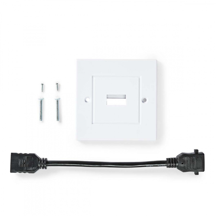 Nedis HDMI™ Vægboks | 1x HDMI™ Female | 4K@60Hz | HDMI ™ -udgang | Sort | 18 Gbps | Guldplateret | Box