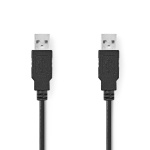 Nedis USB-kabel | USB 2.0 | USB-A Han | USB-A Han | 480 Mbps | Nikkelplateret | 5.00 m | Runde | PVC | Sort | Label