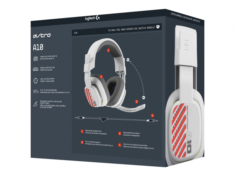 Astro Gaming A10 Gen 2 Kabelheadset Vit