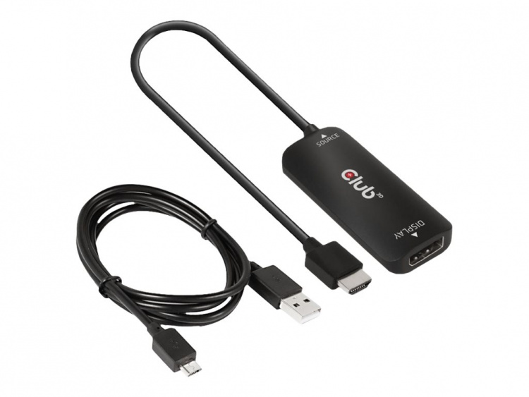 Club 3D Videokabelpakke DisplayPort / HDMI / USB Sort