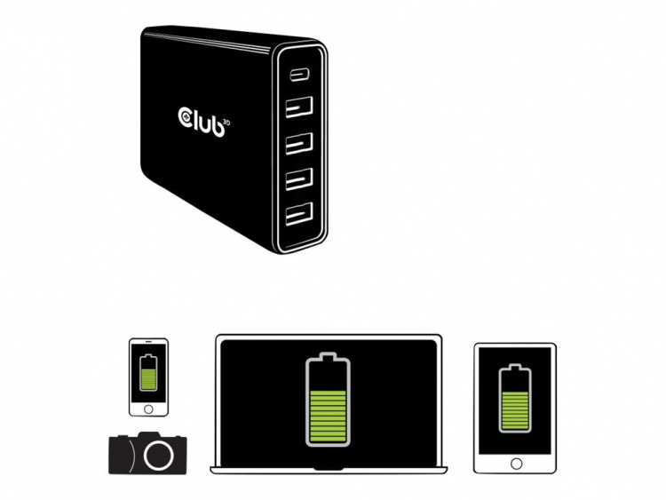 Club 3D 111Watt Strømforsyningsadapter