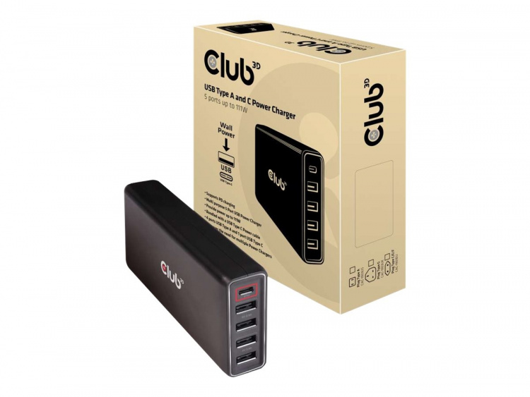 Club 3D 111Watt Strømforsyningsadapter