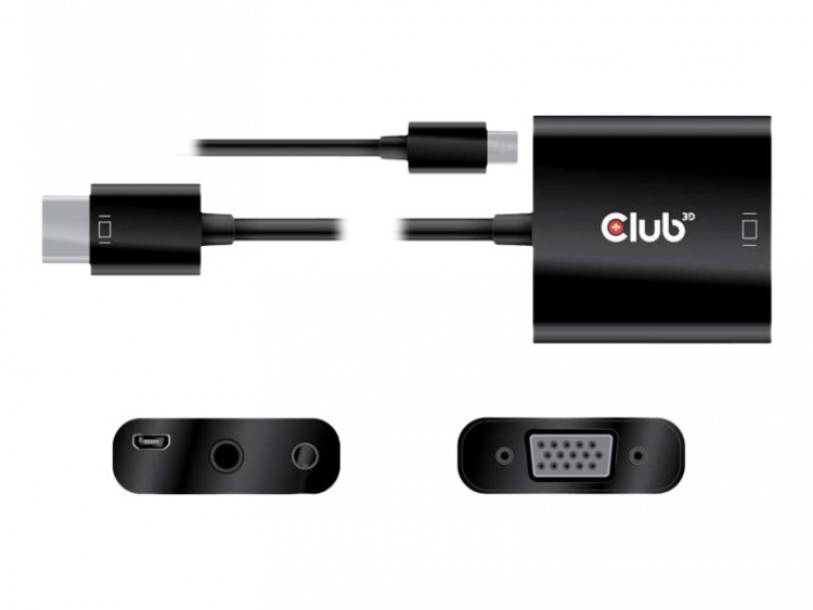 Club 3D Videointerfaceomformer HDMI / VGA Sort