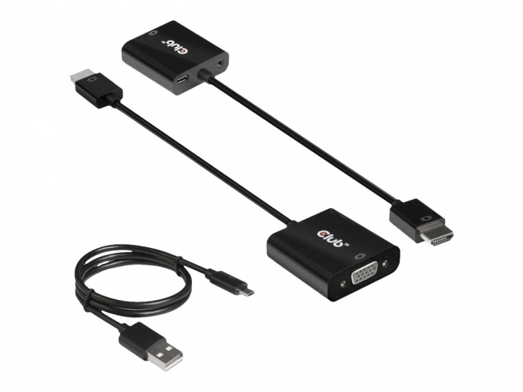 Club 3D Videointerfaceomformer HDMI / VGA Sort