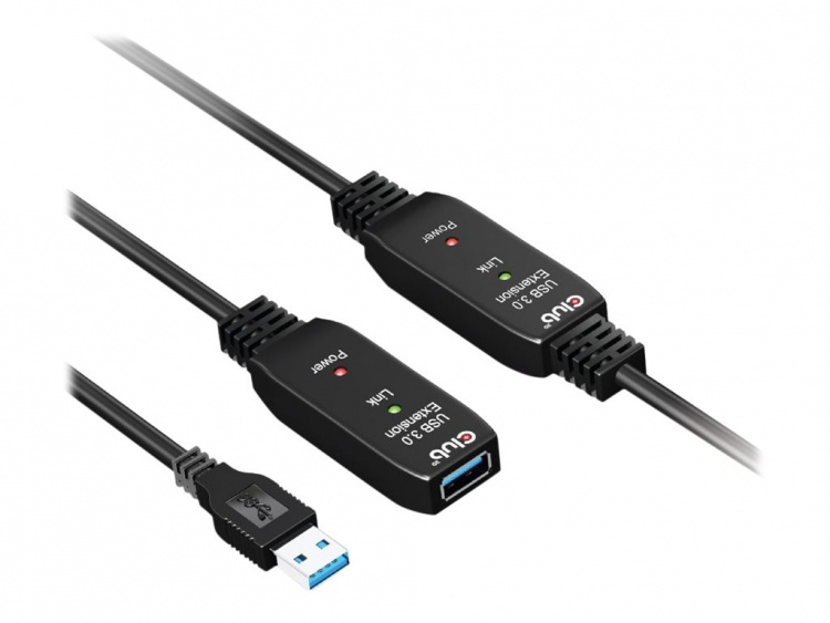 Club 3D USB 3.2 Gen1 Active Repeater Cable 10m M/F 28AWG