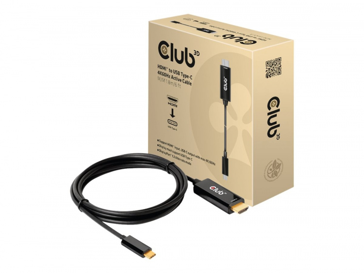 Club 3D Video adapter cable DisplayPort / HDMI 1.8m Black