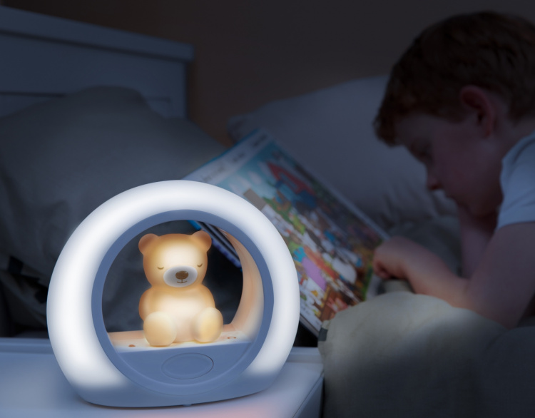 Zazu Billy måne-natlys, bjørn, grå