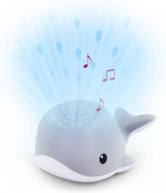 Zazu Wally the Whale projektor natlampe, grå