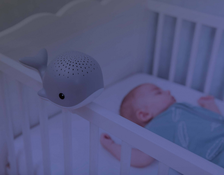 Zazu Wally the Whale projektor natlampe, grå