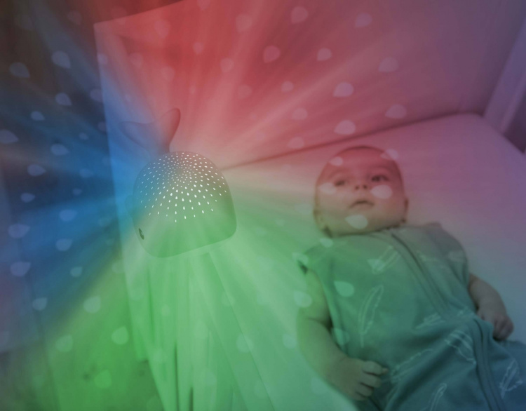 Zazu Wally the Whale projektor natlampe, grå