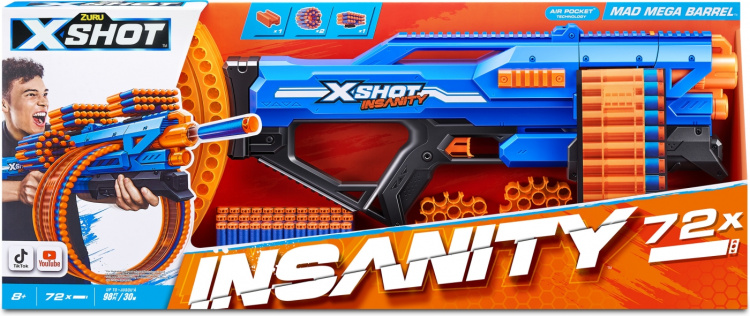 X-Shot Insanity-Mad Mega Barrel - skumgummipistol