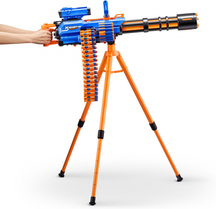 X-Shot Insanity-Motorized Age Fire Gatlin Gun med stativ - skumgummipistol