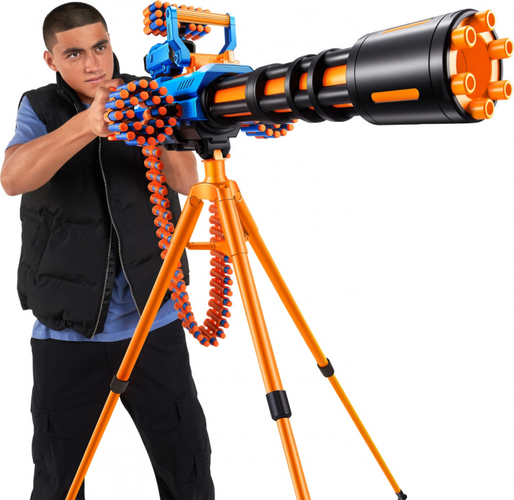 X-Shot Insanity-Motorized Age Fire Gatlin Gun med stativ - skumgummipistol