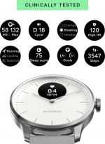 Withings Scanwatch Light smartwatch, 37 mm, hvid/grå