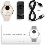 Withings Scanwatch Light smartwatch, 37 mm, hvid/rosaguld