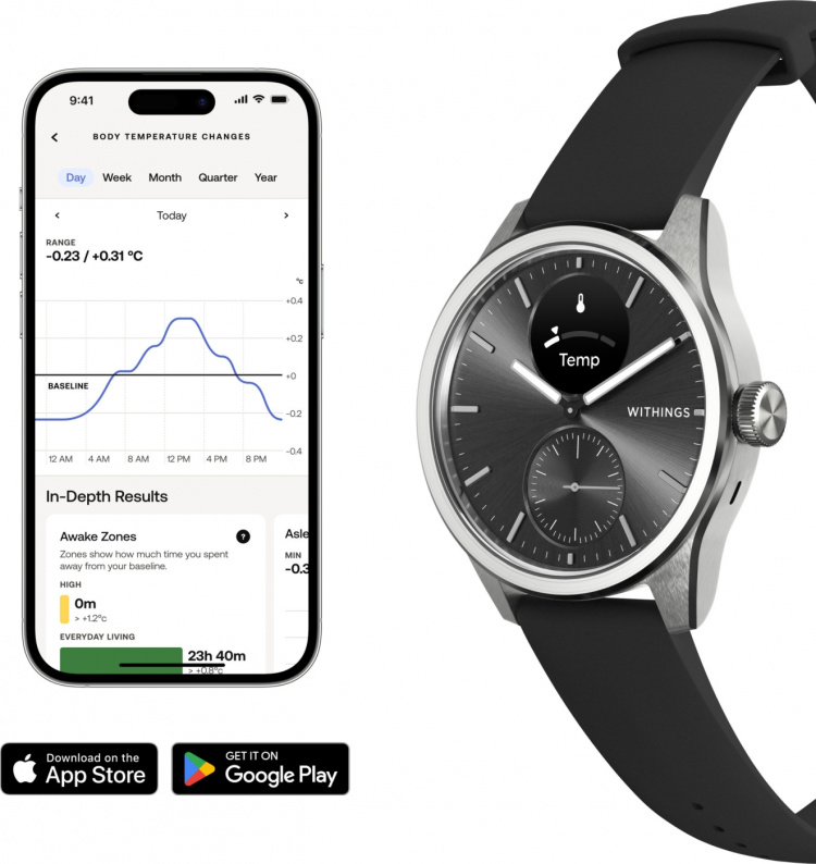 Withings Scanwatch 2 smartwatch, 42 mm, sort