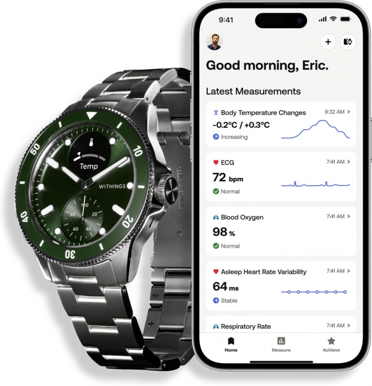 Withings Scanwatch Nova smartwatch, 42 mm, grøn