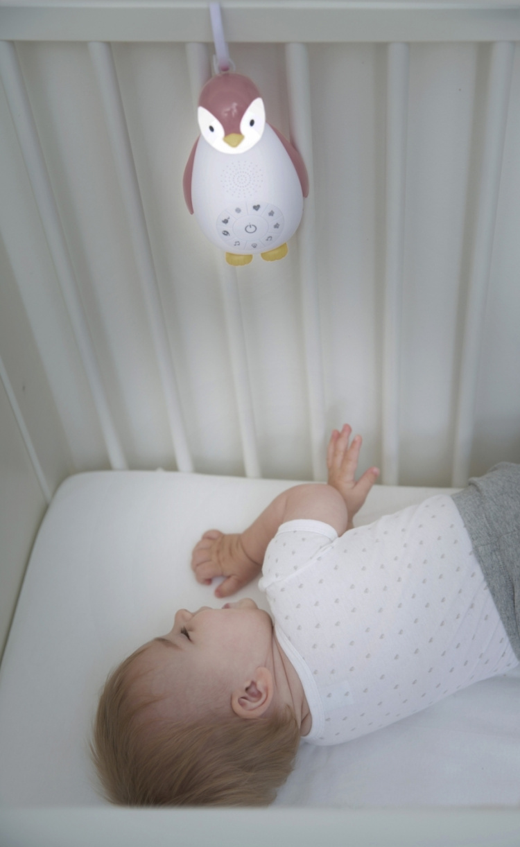 Zazu Zoe højttaler natlampe, pingvin, grå