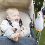 Zazu Zoe højttaler natlampe, pingvin, grå