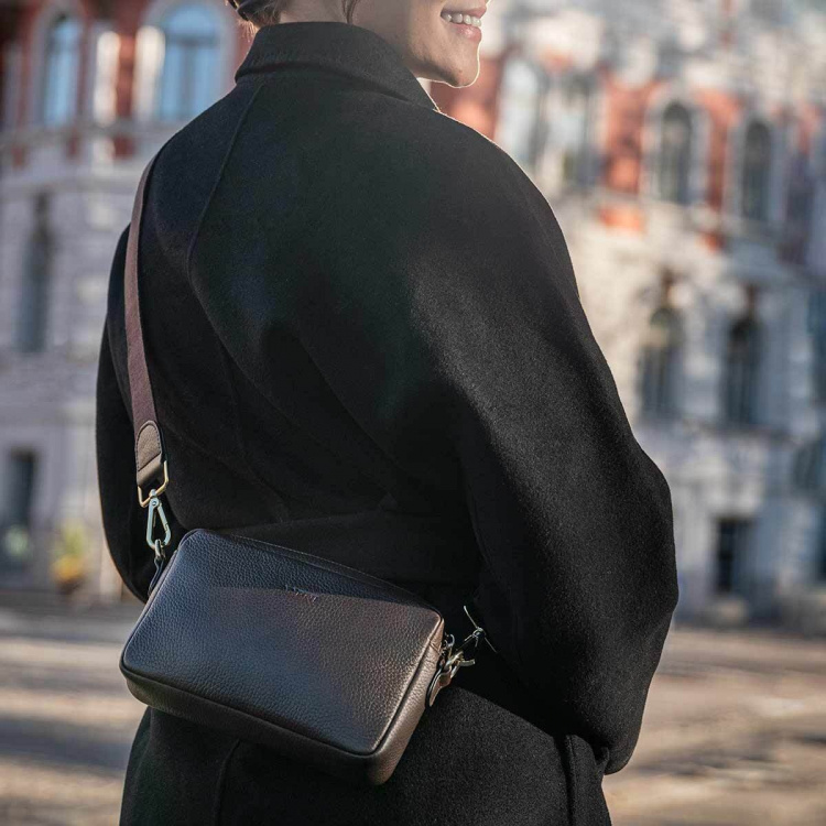 Aarni Crossbody Bag, sort, guld lynlås