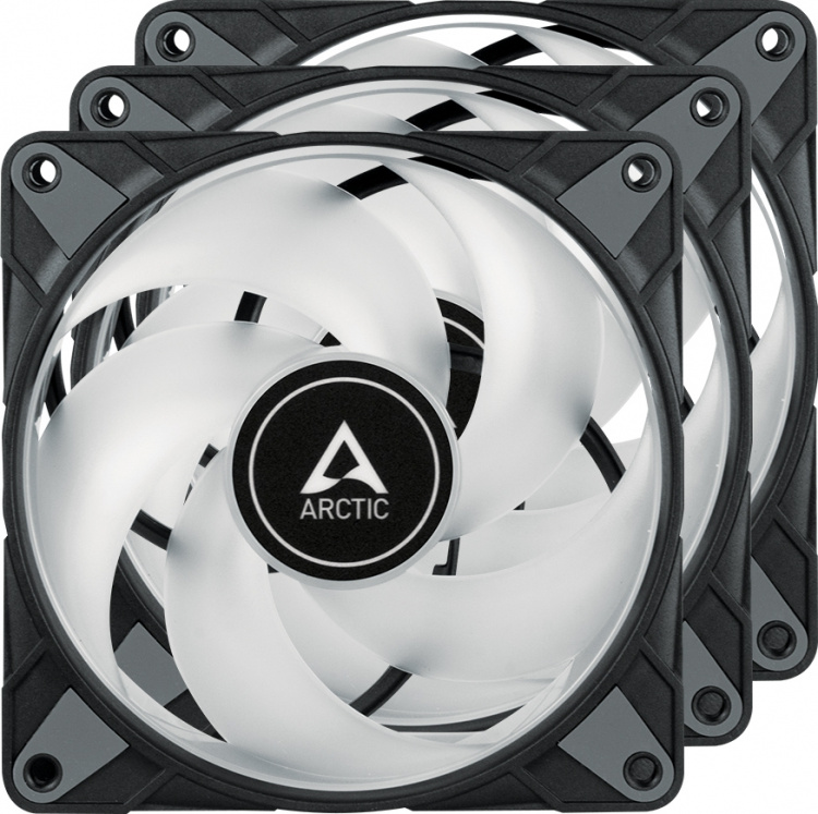 Arctic Cooling Arctic P12 PWM PST A-RGB 0dB Fan Pack, 120 mm, sort, 3-pak