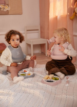 BabyBjörn hagesmæk, 2 dele, grå/pudderrosa