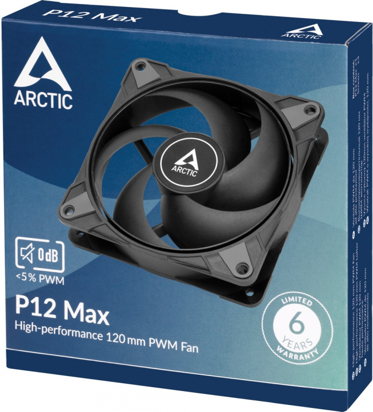 Arctic Cooling Arctic P12 Max-blæser, 120 mm, sort