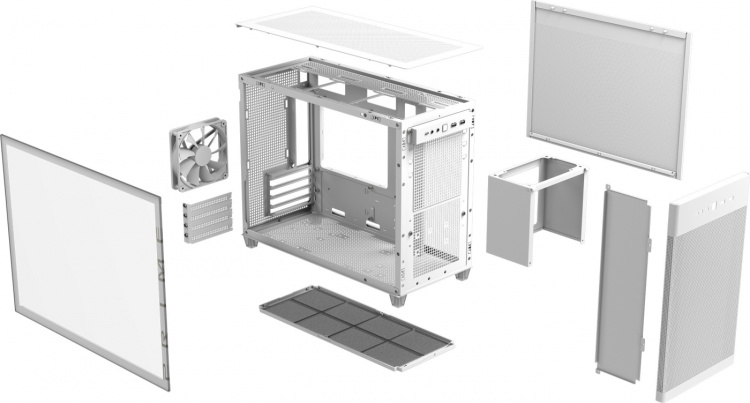 ASUS Prime AP201 TG Micro-ATX-kabinet med vindue, hvid ASUS Prime AP201 TG Micro-ATX-kabinet med vindue, hvid